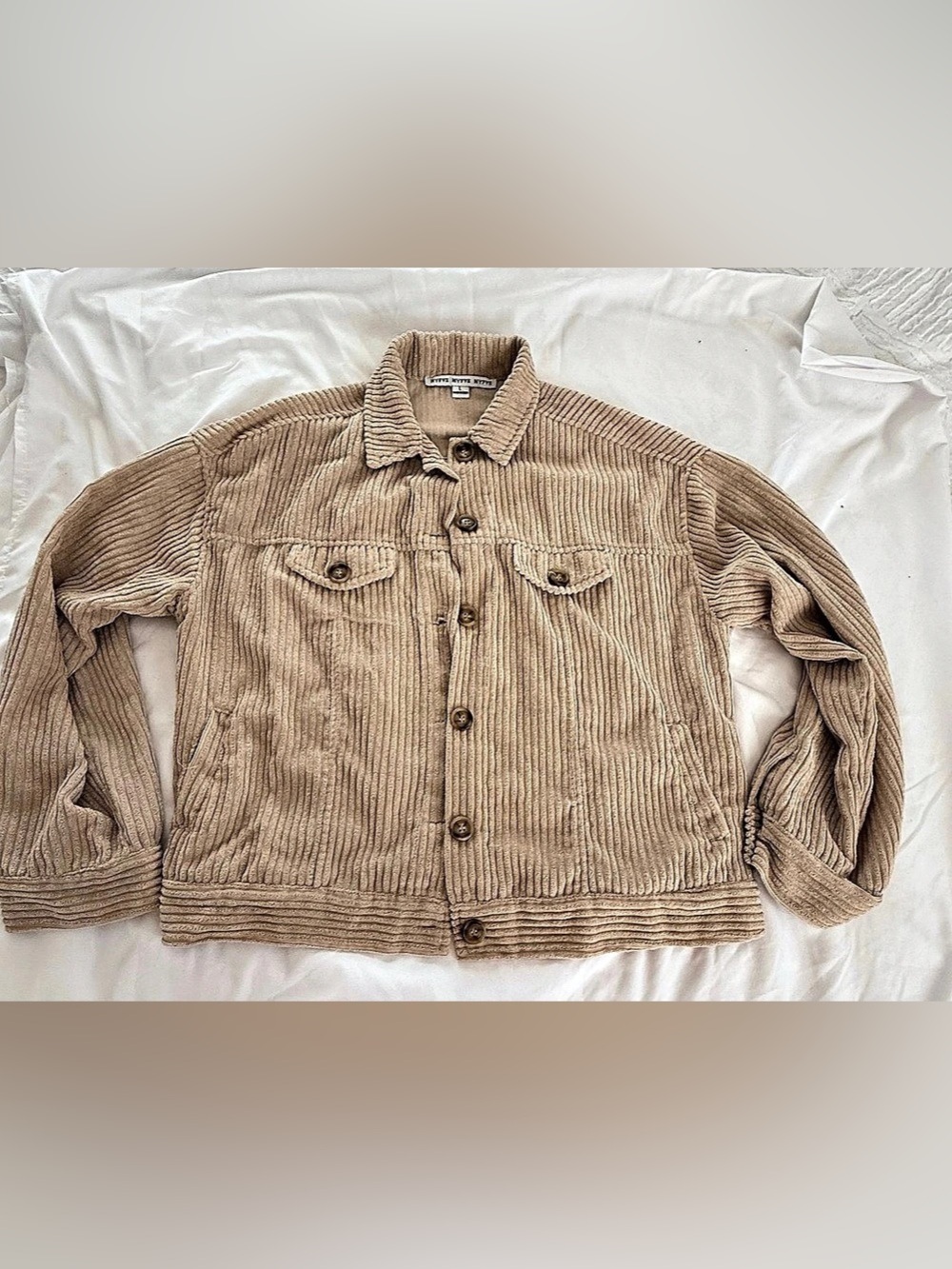 HYFVE Corduroy Button-Front Shirt Jacket Tan